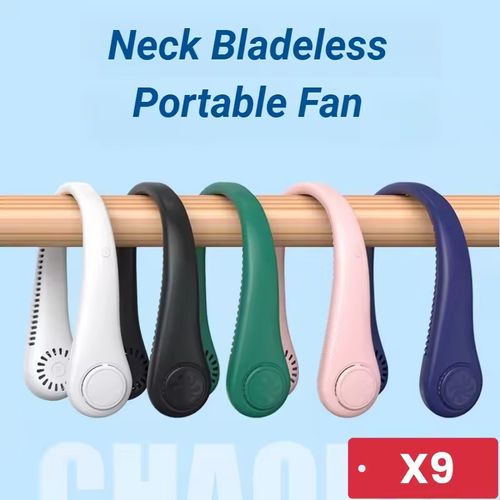Outdoor Camping Foldable Folding Wearable Usb Charging Bladeless Small Neck Portable Rechargeable Fans