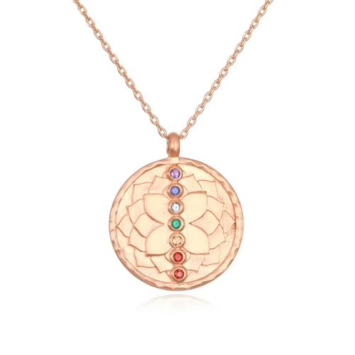 Colar de Chakra Arco-Íris em Formato de Disco