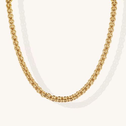 Colar masculino em camadas, plating de ouro 18k espesso