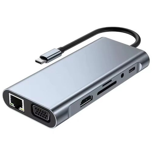 Multi Type c Hub 11 in 1 Usb c Docking Station Adapter Acasis USB3.0 HDMI VGA RJ45 Ethernet SDTF imac Accessories for Pro Users