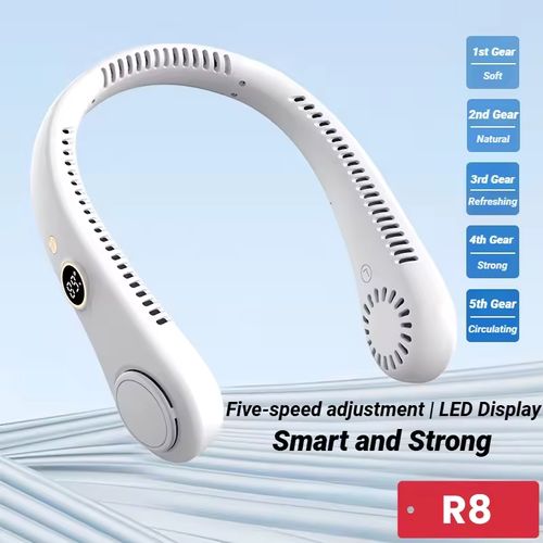 Outdoor Camping Foldable Folding Wearable Usb Charging Bladeless Small Neck Portable Rechargeable Fans