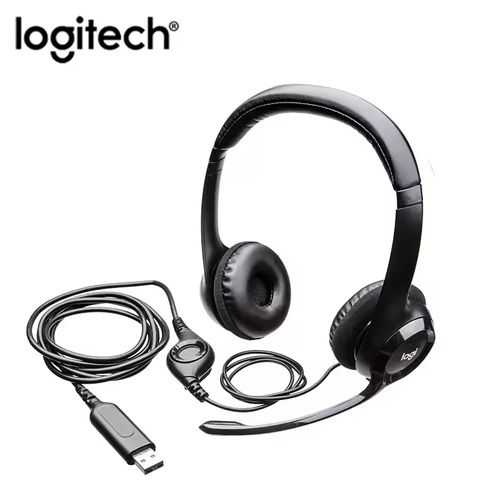 Logitech H390 USB Wired Headset Stereo Headphones with Noise-Cancelling Microphone for PCMacLaptop