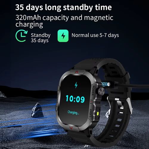 X31 Smart Watch With LED Light for Sports Men Triple Defense 2.01inch Square Screen IP68 Waterproof Dafit App Smartwatch