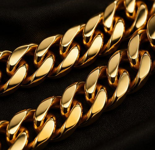 14K Gold Cross Cuban Necklace