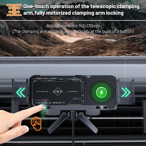 360 rotate foldable car wireless charger