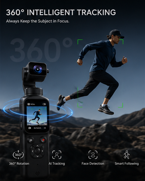 4K Handheld Gimbal Pocket Vlog Camera