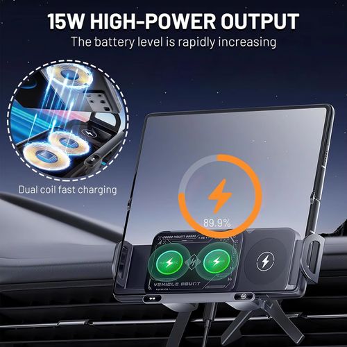 360 rotate foldable car wireless charger