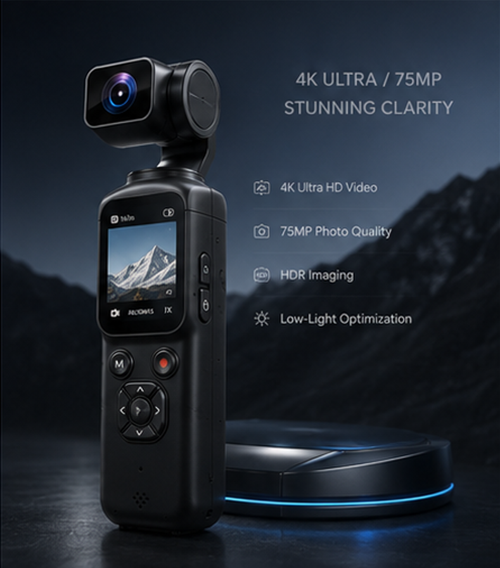 4K Handheld Gimbal Pocket Vlog Camera