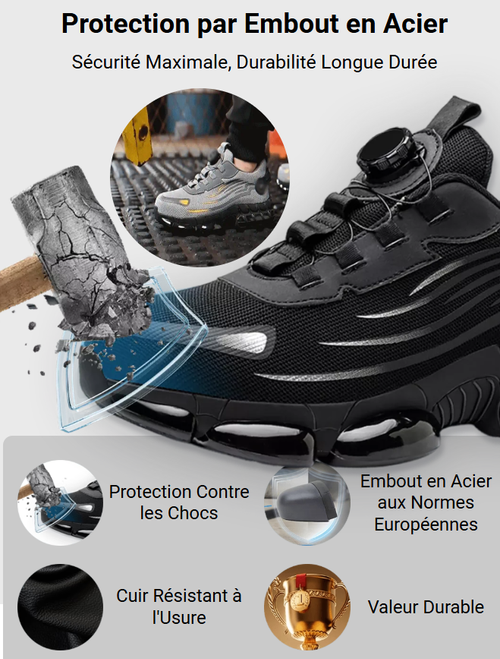 Chaussures de Sécurité Élégantes Unisexes avec Embout en Acier