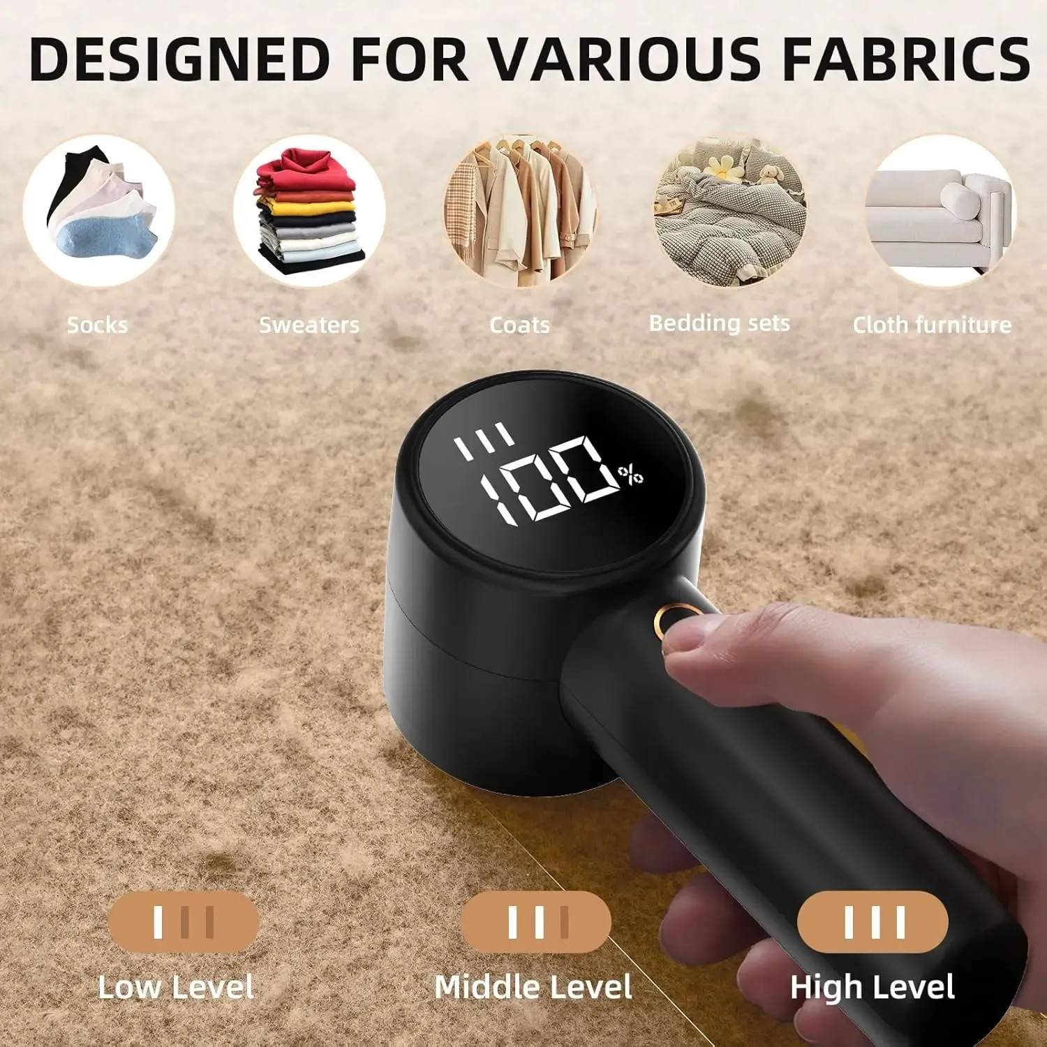 Rasoir anti-peluches rechargeable, électrique et portable, écran LED - CI