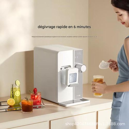 Distributeur d'eau et de glaçons, machine à glaçons de bureau à chauffage instantané, pour une consommation directe et des glaçons chauds. Machine à glaçons tout-en-un entièrement automatique.
