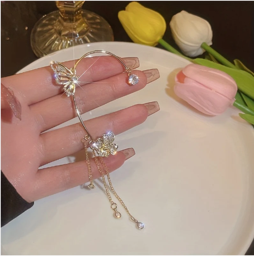 Boucles d'oreilles papillon en zircon brillant pour femme