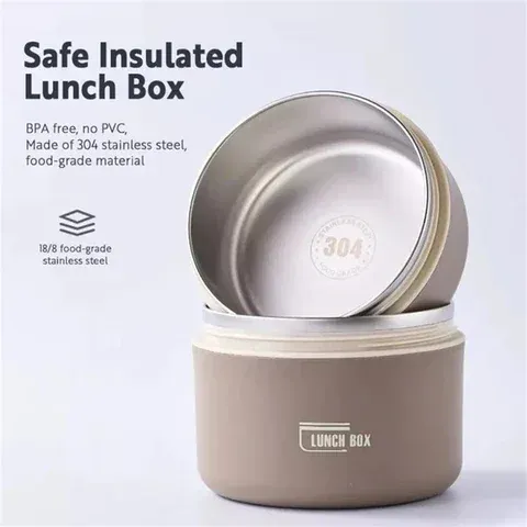Boîte à lunch isotherme portable en acier inoxydable