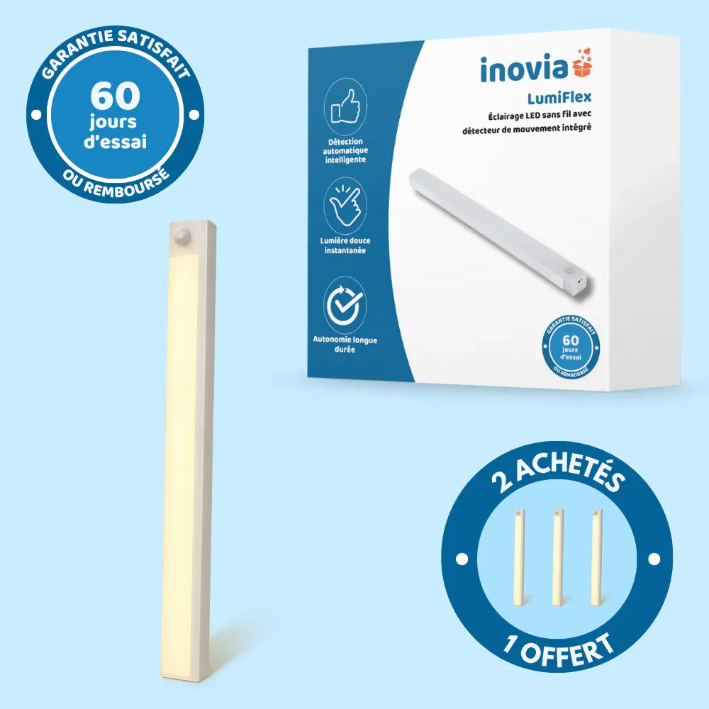 LumiFlex – Éclairage LED  sans fil avec détecteur de mouvement intégré