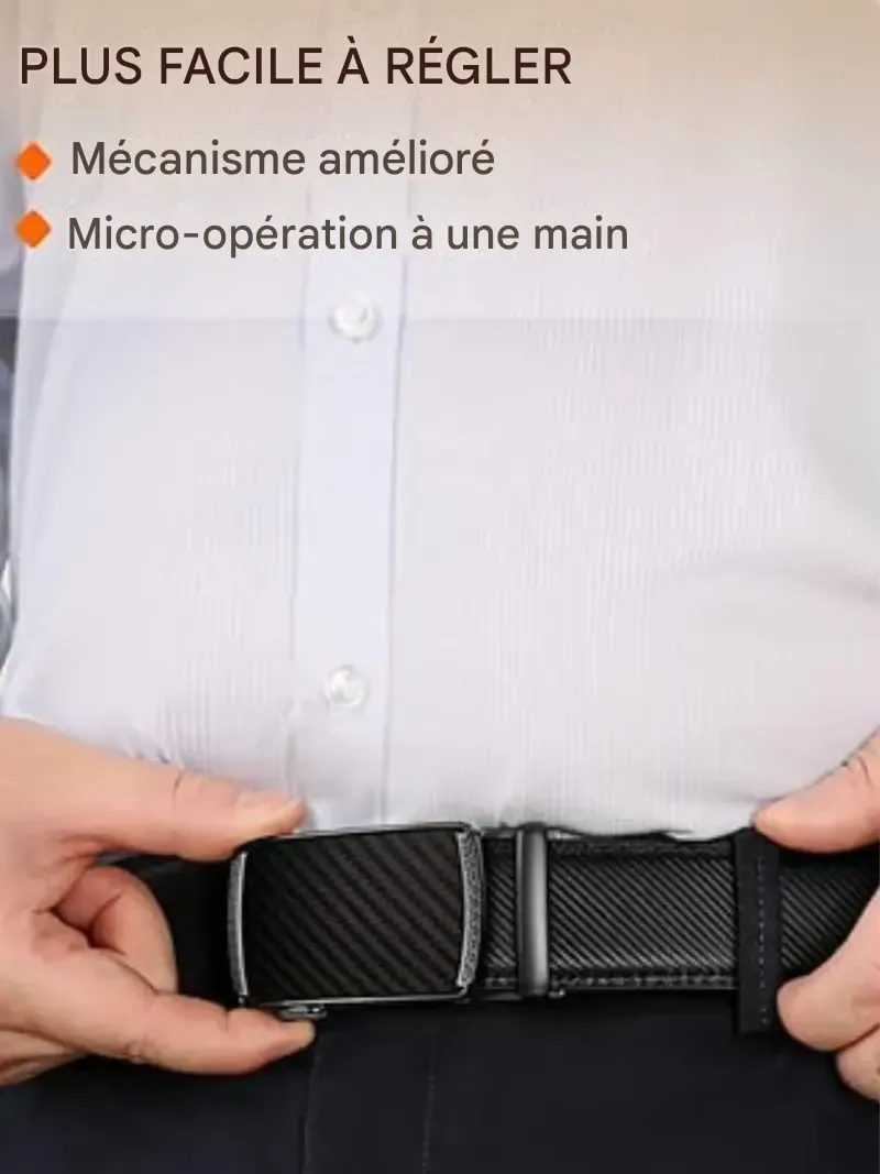 Ceinture à cliquet en cuir pour homme, style décontracté et ajustable (35 mm), ceinture en cuir