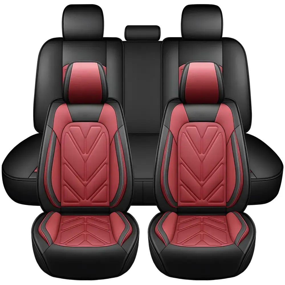 Arespark Housses de siège auto 5 places, ensemble complet, imperméables, en cuir nappa, housse de banquette fractionnable 40-60, universelles pour Nissan, Honda Civic, CRV, HRV, Kia Sorento, Toyota Corolla, 4Runner, Camry, Hyundai, Mazda (ensemble complet)
