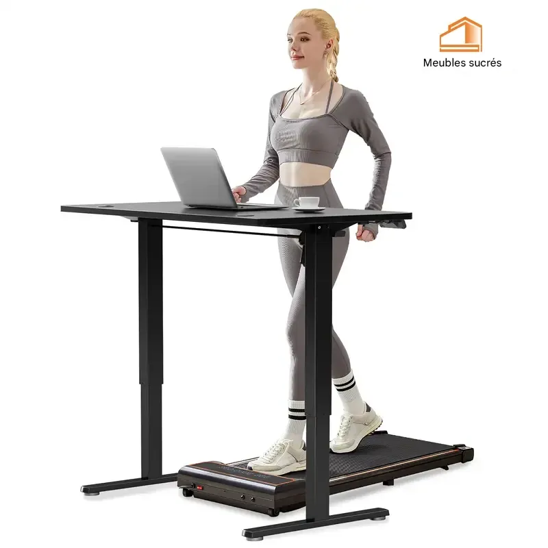 SweetFurniture S - Bureau assis-debout électrique avec position mémorisable, table ergonomique à hauteur réglable avec support métallique en forme de T, postes de travail modernes