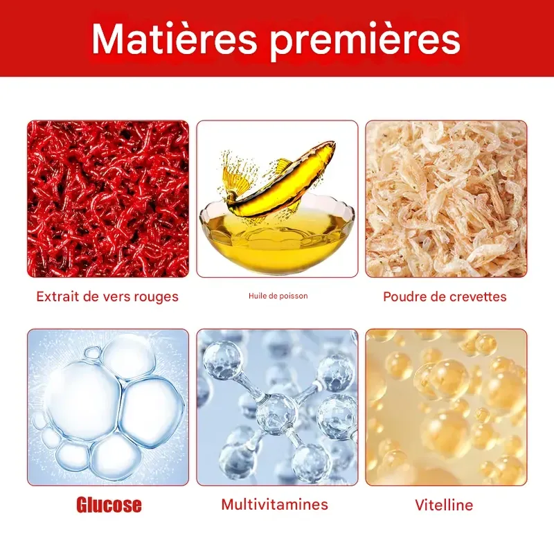 Attractifs pour poissons, appât concentré complet pour la pêche, appât liquide épais à base de vers rouges, agent d'ouverture, 2 unités,
