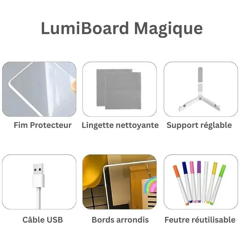 🖌Le Cadre Lumineux qui Éveille la Créativité des Enfants! (Peut être dessiné à plusieurs reprises)