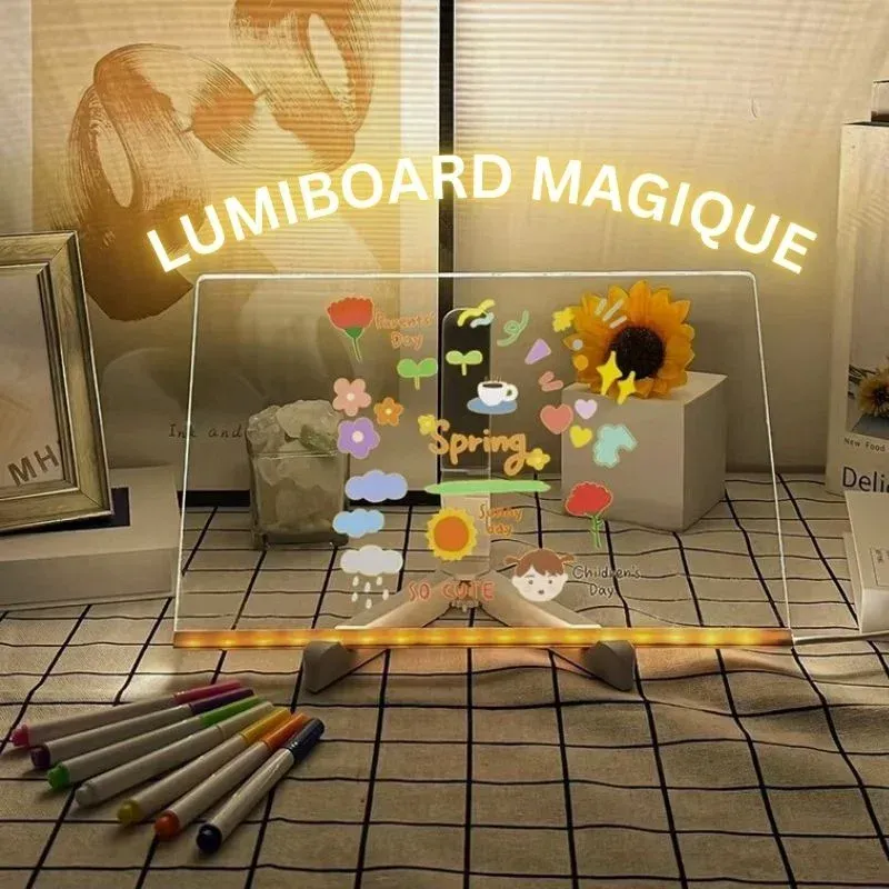 🖌Le Cadre Lumineux qui Éveille la Créativité des Enfants! (Peut être dessiné à plusieurs reprises)