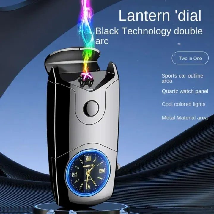 Montre connectée pour homme, briquet électronique rechargeable par USB