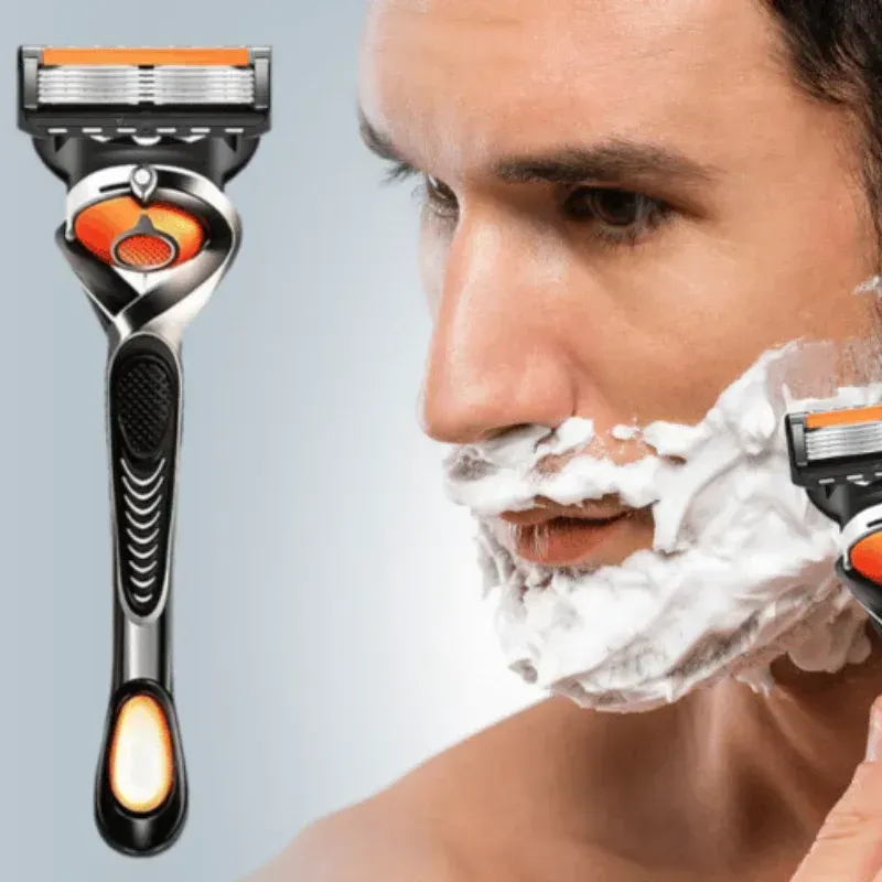 Rasoir de précision multi-lames à changement rapide (1 manche rotatif + 22 lames orange + coffret porte-lames)