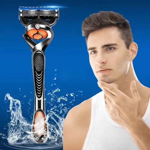Rasoir de précision multi-lames à changement rapide (1 manche rotatif + 22 lames orange + coffret porte-lames)