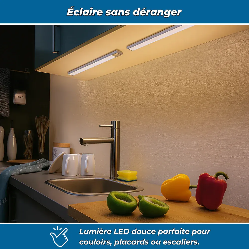 LumiFlex – Éclairage LED  sans fil avec détecteur de mouvement intégré