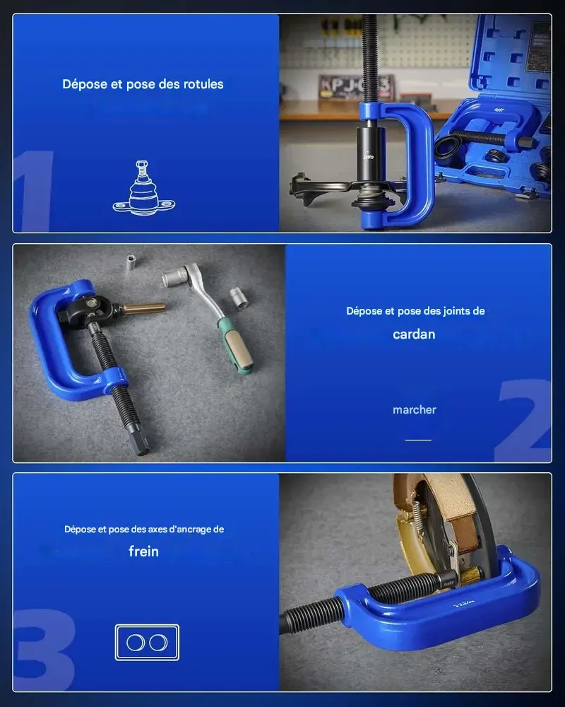 Kit de presse à rotule Orion Motor Tech, kit d'outils robuste pour l'extraction de rotules avec adaptateurs 4x4, compatible avec la plupart des voitures et camionnettes 2 et 4 roues motrices, pour la réparation automobile.