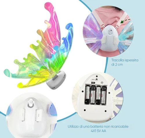 Ailes de papillon électriques avec lumières musicales