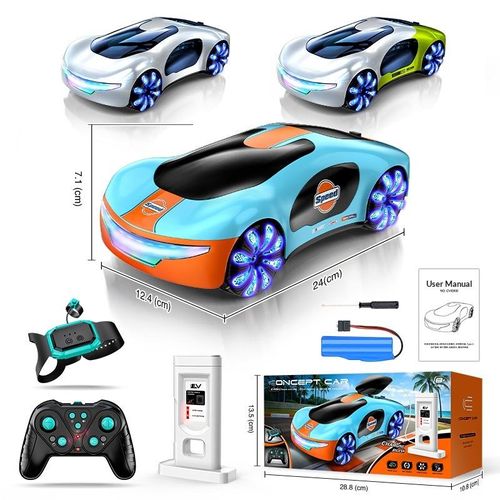 Nouvelle arrivée EV Nouvelle énergie Drift Voiture télécommandée Double jet d'eau Musique Feux de position Voiture acrobatique Détection gestuelle 4 canaux
