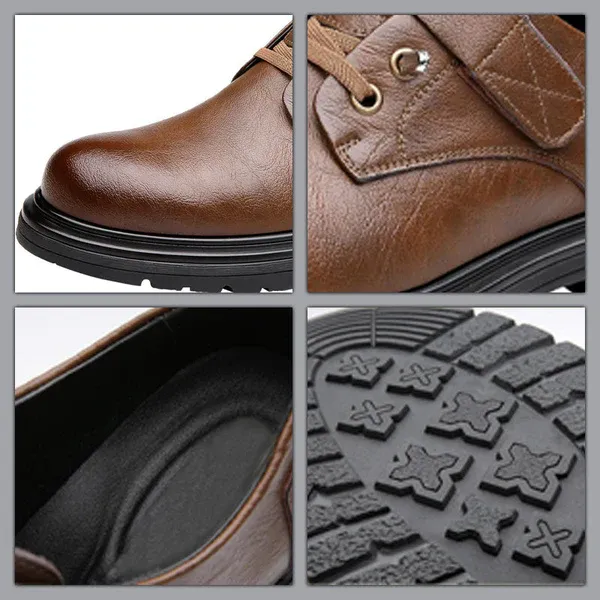Chaussures Homme Rétro en Cuir PU - Semelle Souple et Confort Respirant, Style Intemporel pour Quotidien 🏃‍♂️📦
