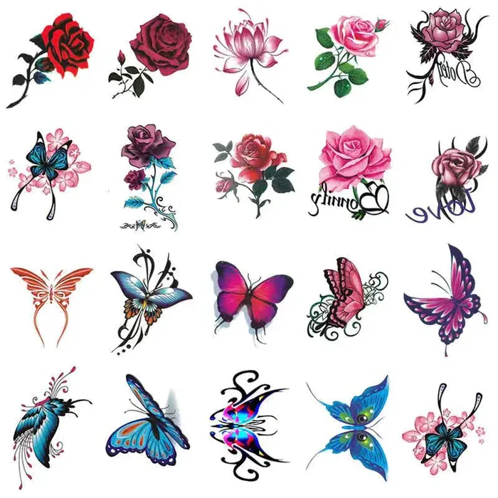 🌺Autocollants de tatouage élégants et créatifs 50PCS🦋