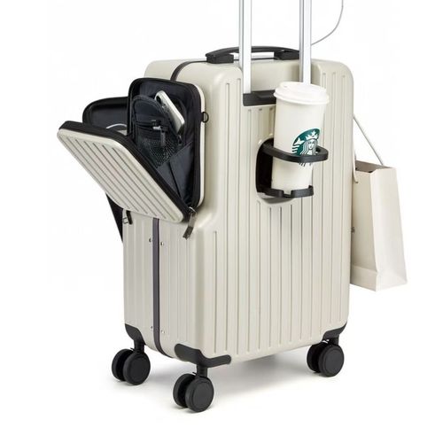 Valise cabine rigide à roulettes MGB, extensible, avec port USB, antivol, étanche, légère et résistante.