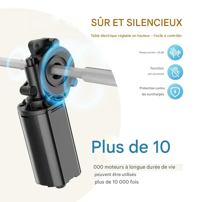 SweetFurniture S - Bureau assis-debout électrique avec position mémorisable, table ergonomique à hauteur réglable avec support métallique en forme de T, postes de travail modernes