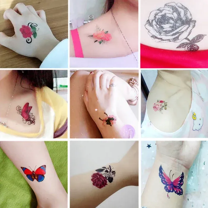 🌺Autocollants de tatouage élégants et créatifs 50PCS🦋
