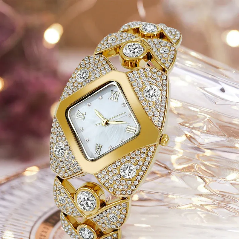 ⌚Montre à quartz rétro pour femme avec strass scintillants