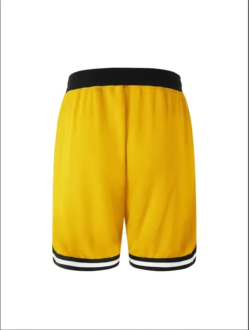 Lot de 4 shorts de sport décontractés pour hommes avec poches zippées - Polyester respirant, ceinture élastique, vêtements de basket-ball et de sport multicolores, lavables en machine