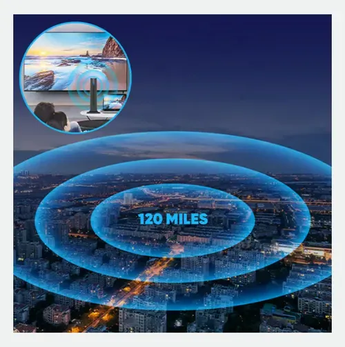 Antenne TV 4K, antenne intérieure numérique DVB-T HD ATSC à gain élevé, portée de 193 km (120 miles), compatible avec les normes ATSC et DVB-T transfrontalières.