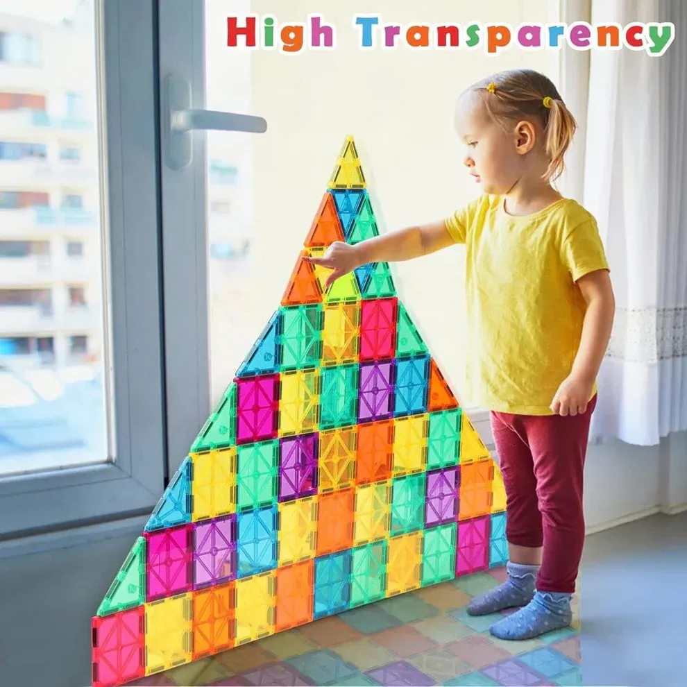 Tuiles Magnétiques Educatives – Kit de Construction avec roues pour voitures