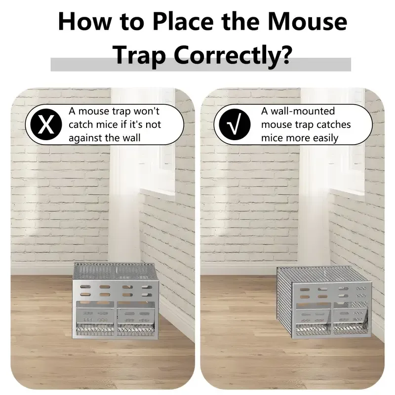 Piège à souris à double bouche, seulement à l'intérieur mais pas à l'extérieur, commandez maintenant et obtenez 20 paquets d'appâts gratuitement