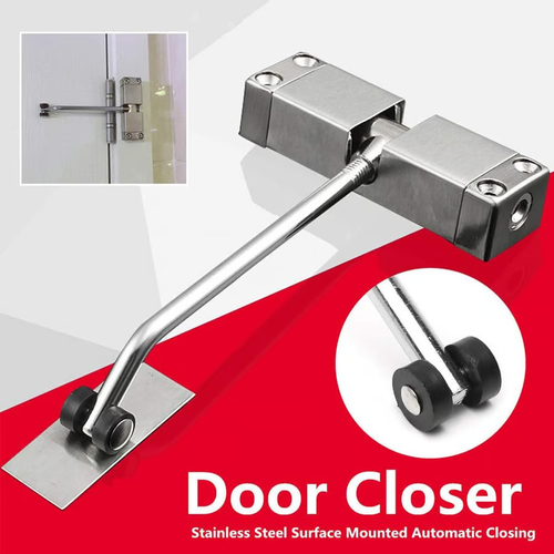 Ferme-porte silencieux à ressort, ferme-porte automatique réglable en acier inoxydable