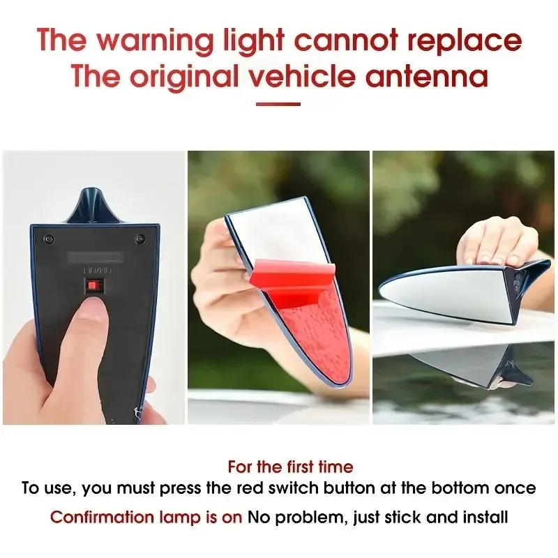 🚗Feu d'avertissement solaire en forme d'aileron de requin pour voiture