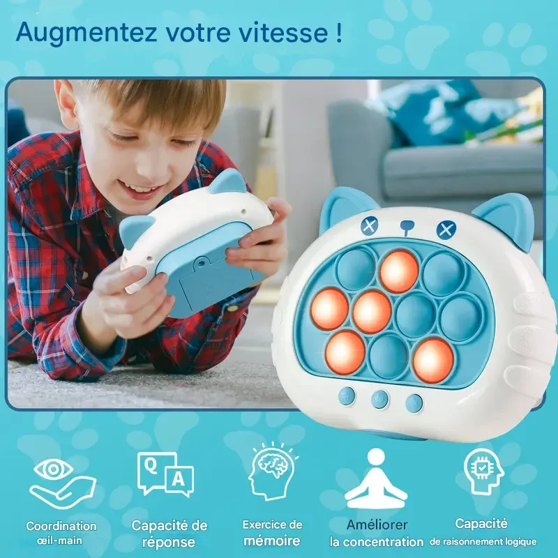 Jeu de bulles à pousser rapide et facile, jouet anti-stress pour enfants, jeu tendance de 3e génération avec de mignons animaux
