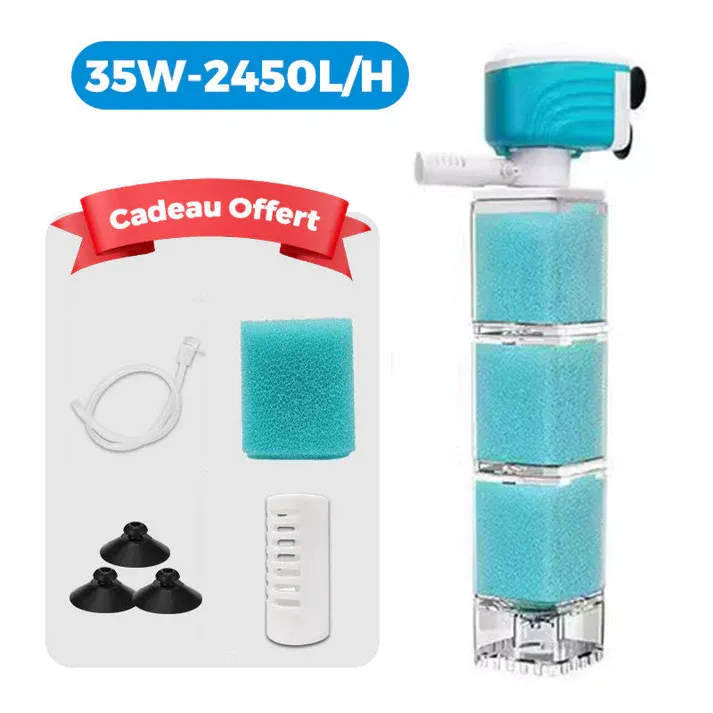 Filtre Aquarium Automatique - Élimine les Déchets et Mantient l'Eau Claire, Silencieux et Économique 🌊📦