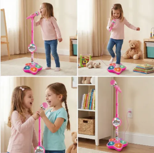 Machine de karaoké pour enfants avec pied de micro – Kit de karaoké amusant