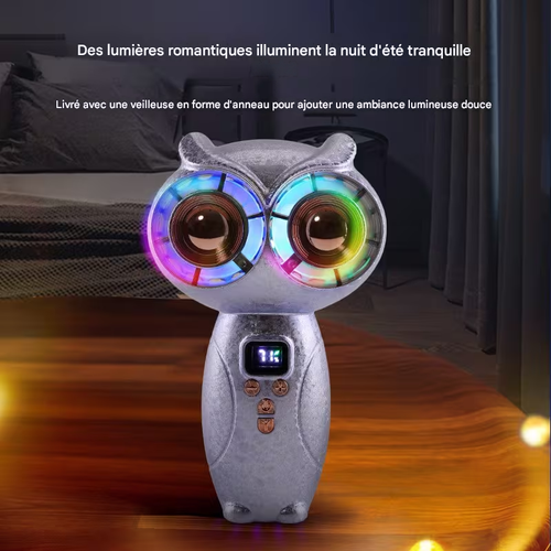 Ventilateur de poche  à double turbine USB avec écran numérique intelligent et vitesse à variation continue - Ventilateur de refroidissement portable adapté pour les voyages, l'extérieur, fonctionnement par USB