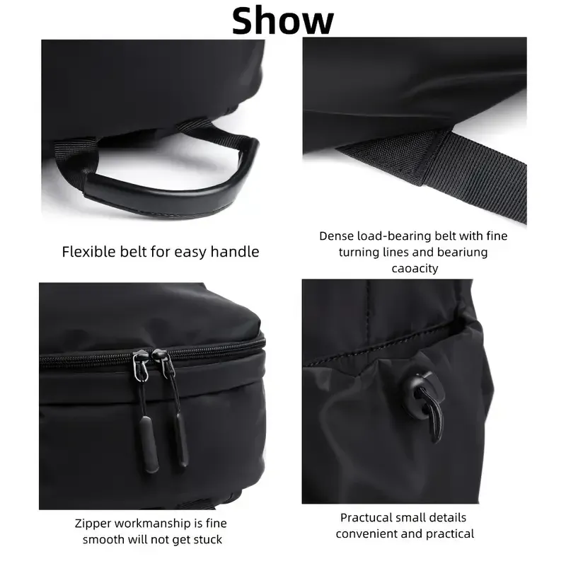 Sac à dos élégant et tendance pour homme, couleur unie, simple, léger, pour le sport, les voyages, les déplacements, pour ordinateur portable, pour étudiant