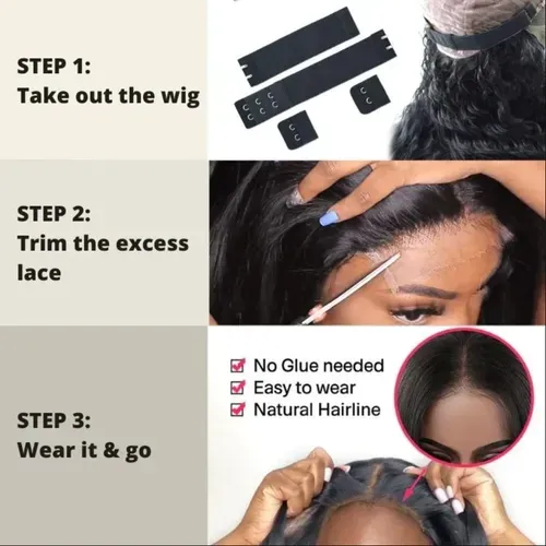 Perruques de cheveux humains ondulés lâches de densité complète de 250 % 13x4 perruques frontales en dentelle ondulée océanique avec frange rideau-Geeta Hair