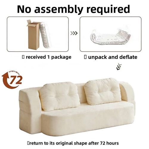 Canapé-lit futon convertible en mousse sans os, facile à plier et à ranger, idéal pour le salon et l'hôtel.（6,5 pieds, peut accueillir 3 personnes）